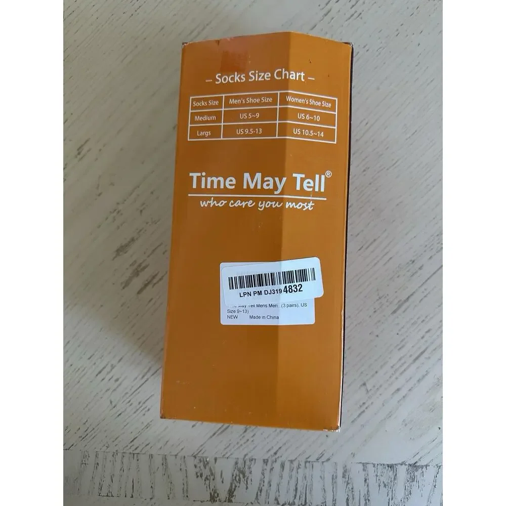 Time May Tell Men’s Merino Wool Socks (2 Pack) Size 9-13